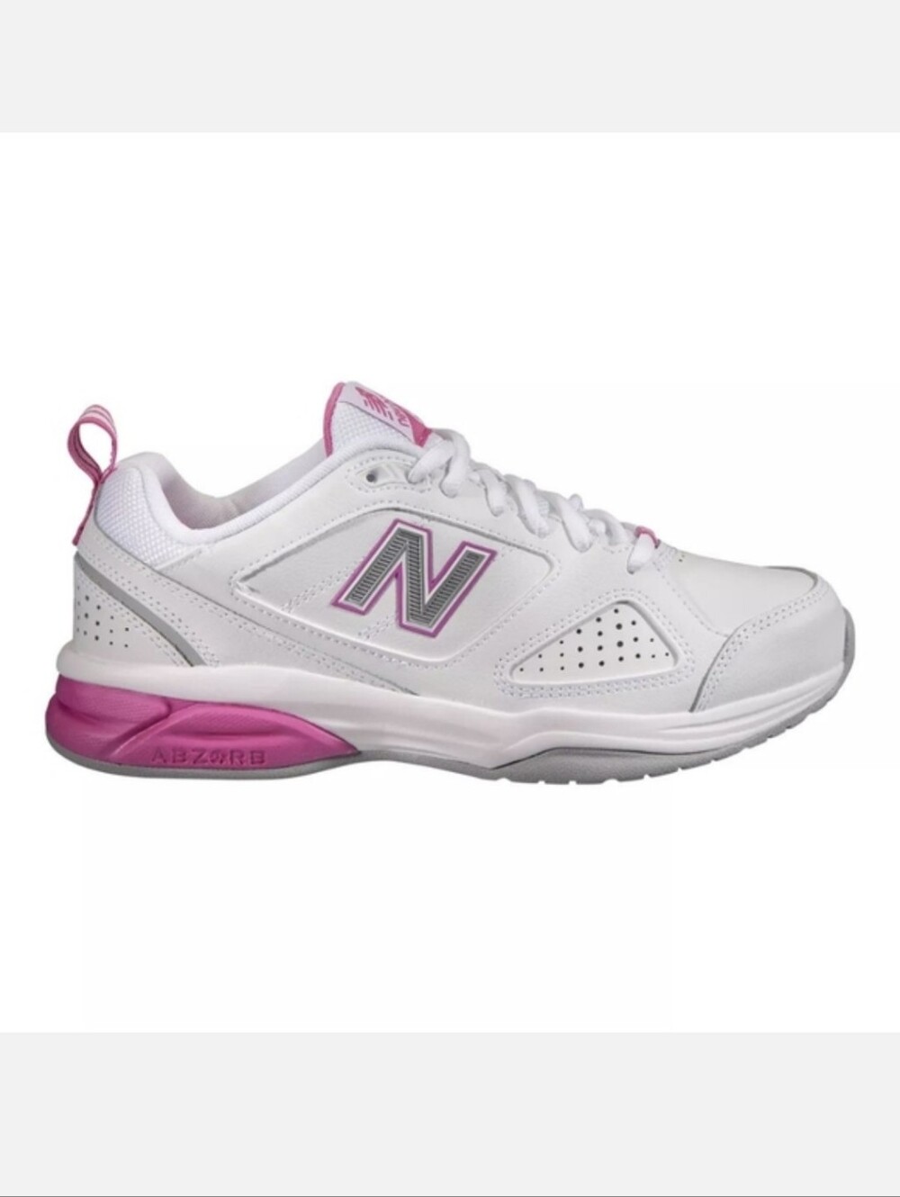 New Balance Women's Training Shoe - White and Pink - Size 8 1/2 Wide